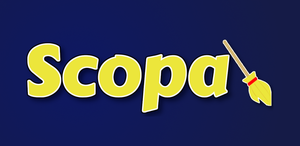 Scopa logo with a broom